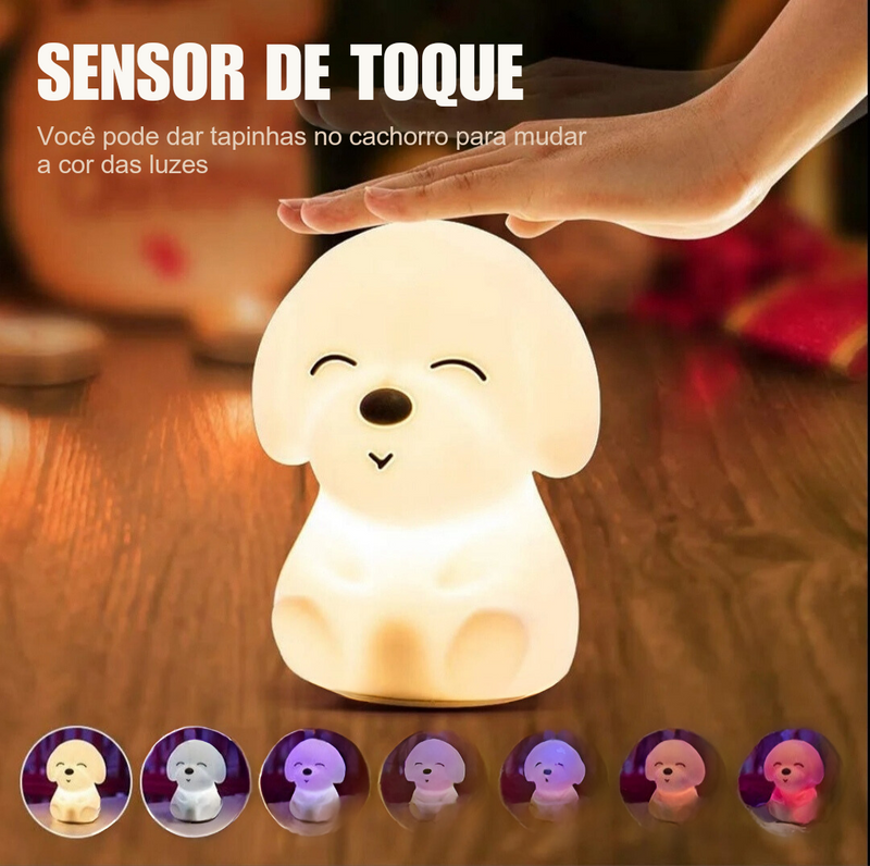 Luminária Touch UBS, LED Sensorial, Luminária Cachorrinho Fofo, Luz Noturna, Luz de Mesa, Abajur, Luminária, Luz Noturna Infantil, Abajur Infantil, Luminária Infantil, Decoração - Lojas Labru