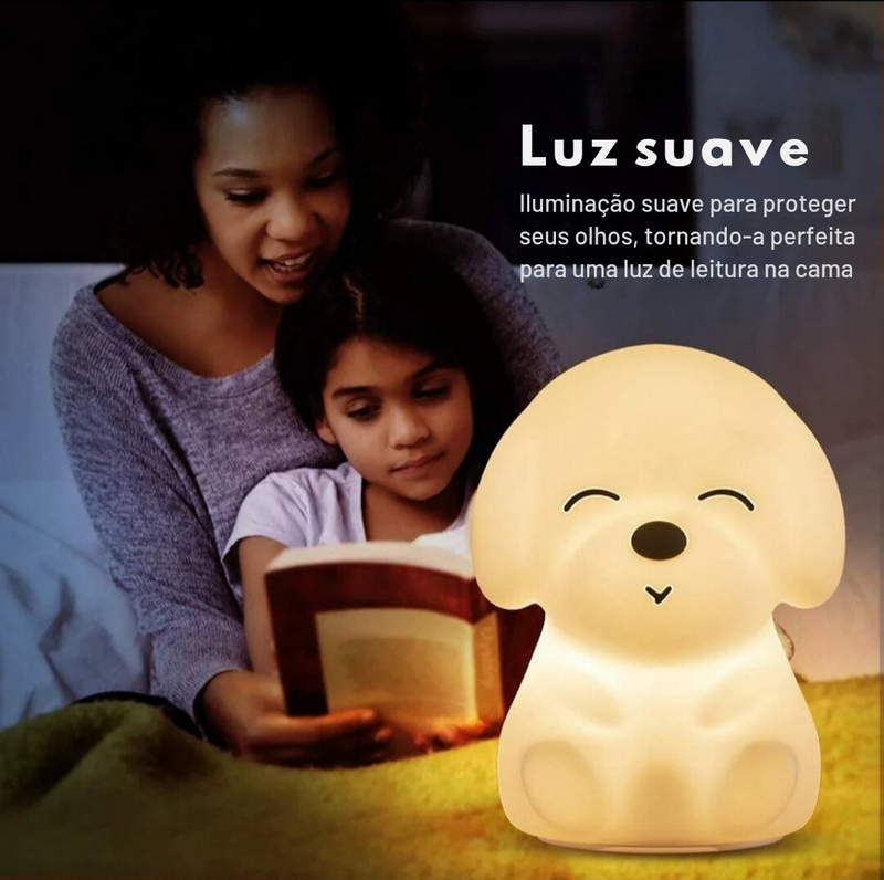 Luminária Touch UBS, LED Sensorial, Luminária Cachorrinho Fofo, Luz Noturna, Luz de Mesa, Abajur, Luminária, Luz Noturna Infantil, Abajur Infantil, Luminária Infantil, Decoração - Lojas Labru