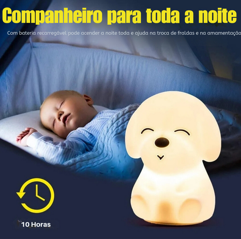 Luminária Touch UBS, LED Sensorial, Luminária Cachorrinho Fofo, Luz Noturna, Luz de Mesa, Abajur, Luminária, Luz Noturna Infantil, Abajur Infantil, Luminária Infantil, Decoração - Lojas Labru