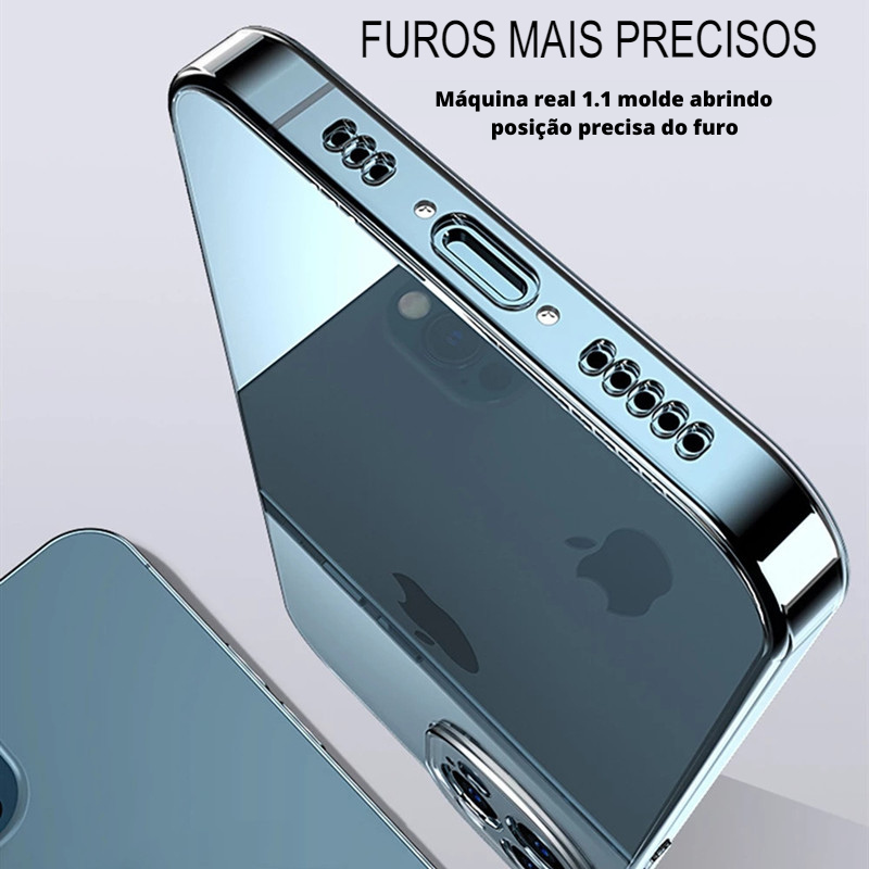 Capa Space Clear Case Acrílico Capinha Transparente Anti-Impacto, Capa de Telefone Transparente, Capa Anti Impactos Compatível com IPhone, Case de Silicone Macio, Capa Protetora Para IPhone, Case Macia Para IPhone - LOJAS LABRU