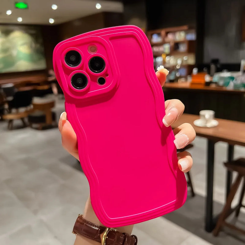 Case de Silicone Macio, Capa Protetora Para IPhone, Case Macia Para IPhone, Capinha Ondulada, Capa Encaracolada, Capa Protetora Ondulada Macia, TPU Macio, Case Diferente, Capinhas Nada Básicas - LOJAS LABRU