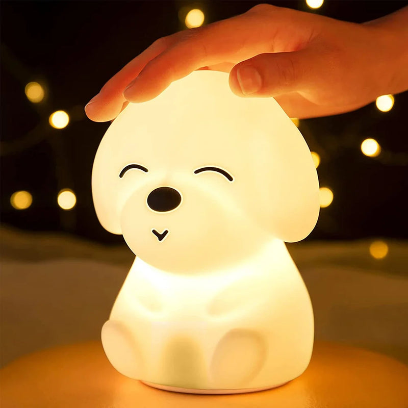 Luminária Touch UBS, LED Sensorial, Luminária Cachorrinho Fofo, Luz Noturna, Luz de Mesa, Abajur, Luminária, Luz Noturna Infantil, Abajur Infantil, Luminária Infantil, Decoração - Lojas Labru