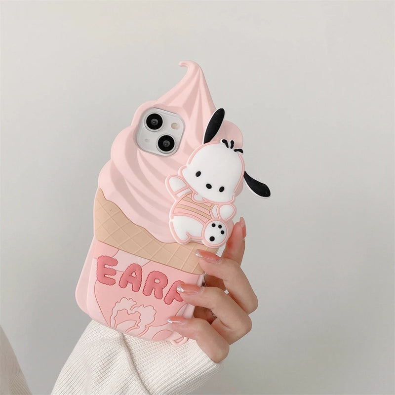 Case Para IPhone Ice Cream 3D, Perfeito Para Modelos, 11, 12, 13, 14 Pro Max, Case Para IPhone, Capinha Protetora Para IPhone, Case IPhone, Capinha IPhone, Case Protetora Para IPhone, Case Diferente, Capinha Diferente, Capinhas Diferentes, Case Macia Para IPhone - LOJAS LABRU