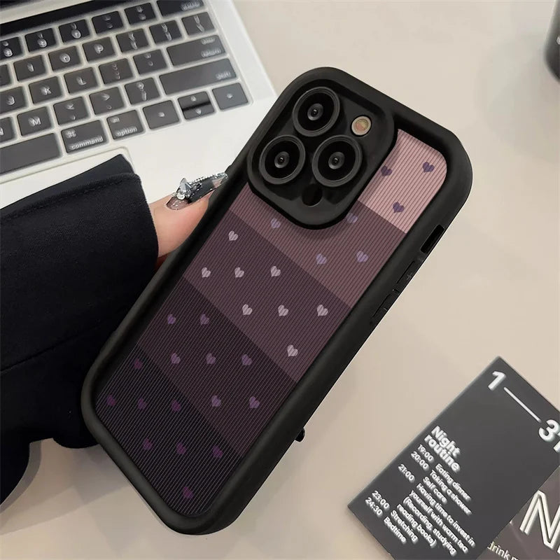 Capinha Para IPhone de Corações, Capinha de Celular em Silicone Líquido com Padrão de Coração Proteção TPU Antiqueda à Prova de Choque e Corpo Inteiro, Coração 3D,  Capa Capinha Case Premium, Preta Translucida com Proteção de Câmera, Diferente, Case Para IPhone, Capinha Protetora Para IPhone, Case IPhone, Capinha IPhone, Case Protetora Para IPhone, Case Diferente, Capinha Diferente, Capinhas Diferentes, Case Macia Para IPhone - LOJAS LABRU