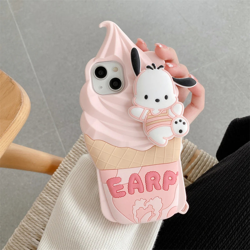 Case Para IPhone Ice Cream 3D, Perfeito Para Modelos, 11, 12, 13, 14 Pro Max, Case Para IPhone, Capinha Protetora Para IPhone, Case IPhone, Capinha IPhone, Case Protetora Para IPhone, Case Diferente, Capinha Diferente, Capinhas Diferentes, Case Macia Para IPhone - LOJAS LABRU