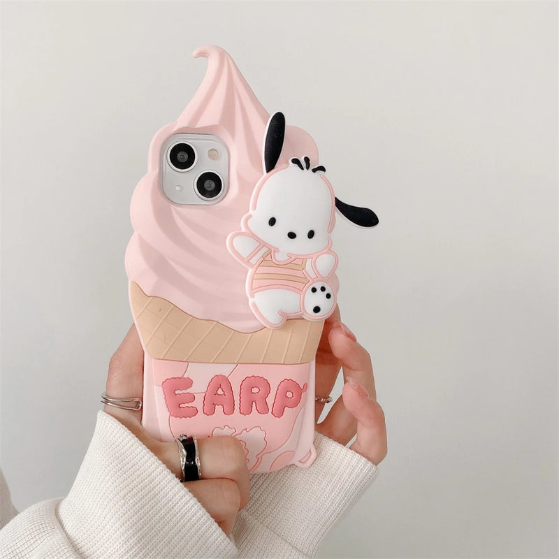 Case Para IPhone Ice Cream 3D, Perfeito Para Modelos, 11, 12, 13, 14 Pro Max, Case Para IPhone, Capinha Protetora Para IPhone, Case IPhone, Capinha IPhone, Case Protetora Para IPhone, Case Diferente, Capinha Diferente, Capinhas Diferentes, Case Macia Para IPhone - LOJAS LABRU